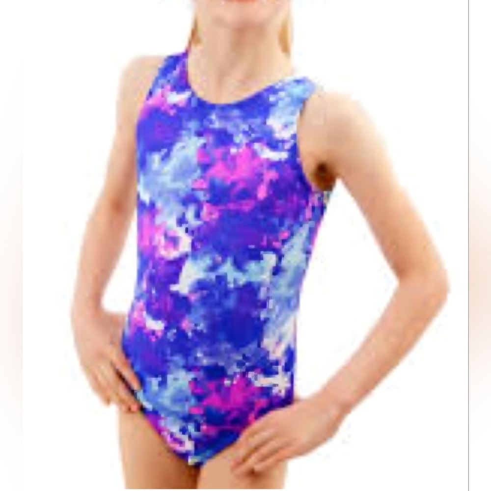 Motionwear Blue and Pink One Piece Swimsuit Vibrant Design